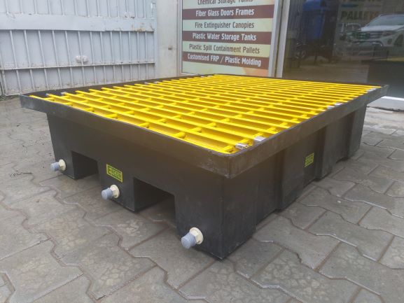 Two Drum Spill Pallet with 200 Ltr Sump