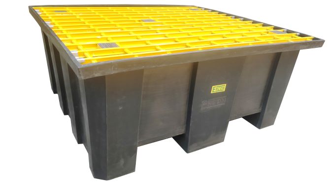 FOUR DRUM SPILL PALLET WITH LARGE SUMP